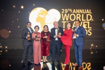 Tập đoàn Sun Group nhận giải thưởng “Tập đoàn du lịch hàng đầu châu Á”. Ảnh: Sun Group