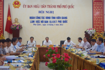 Toàn cảnh buổi làm việc về phương án quy hoạch Phú Quốc, tỉnh Kiên Giang